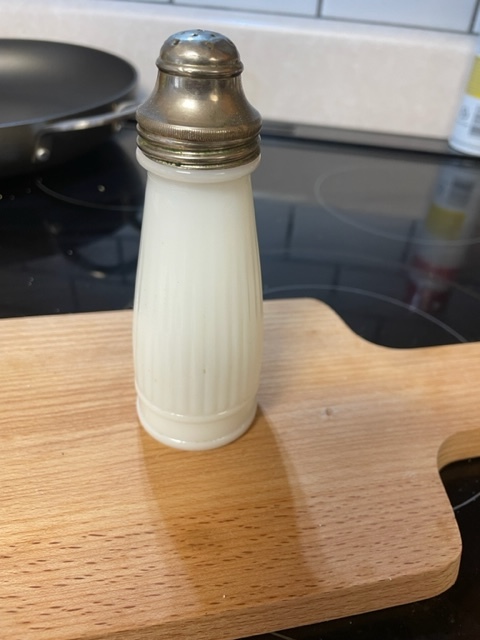 Primary image for Vintage milk glass shaker with lid