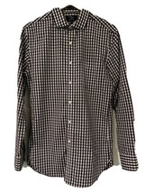 jcrew wrinkle free purple checkered front pocket dress shirt - £15.81 GBP