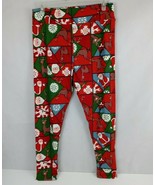 New LuLaRoe Tall &amp; Curvy 2 Leggings Red &amp; Green With Santa Claus &amp; Reindeer - $21.50 CAD