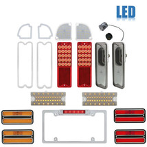 69-70 Chevy &amp; Gmc Truck Led Sequential Tail Marker Park License Light Lenses Set - £345.15 GBP