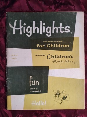 Rare HIGHLIGHTS Children&#39;s magazine March 1972 Stories Activities Puzzles! - $16.20