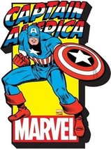 Captain America Character Image and Name Logo Chunky 3-D Die-Cut Magnet ... - £4.73 GBP