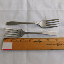 Set 2 US Air USAir Airline Tableware Fork Stainless Steel Oneida Vintage 1990s - £14.95 GBP