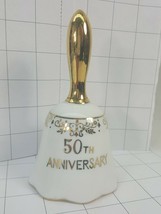 Anniversary Collector Bell &quot;50th ANNIVERSARY&quot;  white with gold #33 - $5.95