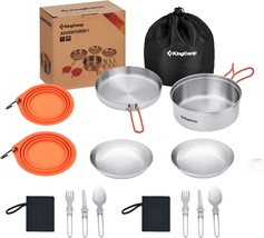Kingcamp 17/25 Pc\. Open Fire Cookware Backpacking Cooking Mess Kit Cooking Set - £39.13 GBP