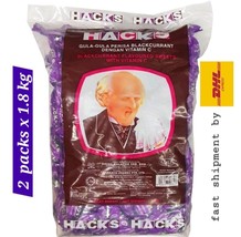 1.8KG x 2 packs HACKS Candy Sweets Cough Relief Blackcurrant Flavour - £93.31 GBP