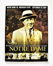 Notre Dame ( ND) vs. Michigan State (MSU) Football Program  September 20, 2003 - £10.29 GBP