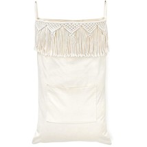 Macrame Hanging Laundry Hamper With Over The Door Hooks Saving Space Laundry Bag - £17.19 GBP