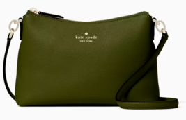 NWB Kate Spade Bailey Crossbody Army Green Leather Purse K4651 $299 Gift Bag FS - £85.76 GBP