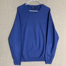 Polo Ralph Lauren Sweater Shirt Mens XL Blue Pima Cotton Pullover Knit Pony - $23.36