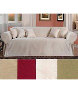 All Cotton Slipcover Brushed  Twill Thick Fabric one-piece Sofa Loveseat... - $59.39+