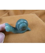 Y-SNAI-554 Green aventurine SNAIL FIGURINE GEMSTONE snails statue gastro... - $18.69