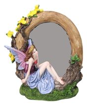 Beautiful Crowned Fairy Daydreaming in The Forest Table Desktop Mirror F... - $39.99