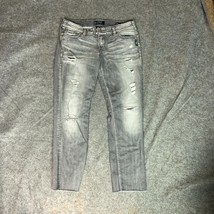 Silver Womens Jeans 31 Gray Ankle Slim Denim Pant Grunge Casual Mid Rise Suki - $19.98