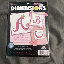 VTG Dimensions Princess Alphabet Monogram Counted Cross Stitch Kit 2004 ... - $9.89