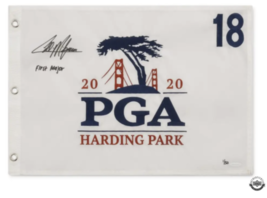 Collin Morikawa Autographed &quot;1st Major&quot; 2020 PGA Champ Flag UDA LE 50 - £937.38 GBP
