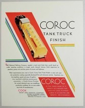 1931 Print Ad COROC Tank Truck Finish White Rose Gas Cook Paint &amp; Varnish - $22.93
