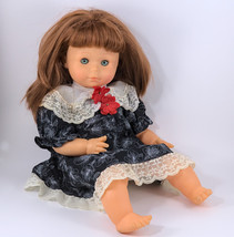 Gotz Doll Poppy Auburn Hair Sleeping Blue Eyes 16&quot; Tall Signed 1989 Vintage - £165.05 GBP