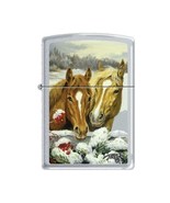 Zippo Lighter - Picken&#39;s Winter Horses Satin Chrome - 852732 - $36.71 CAD