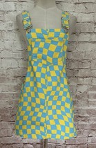 Forever 21 Denim Woven Overall Dress Womens SMALL NEW Blue Yellow Check ... - $34.00