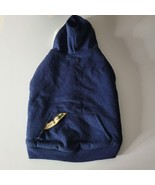 Sherpa Fluffy Dog Coat Jacket Sweater Medium Tiny Hood Blue Soft Little ... - £6.74 GBP