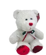Tagged WHITE TEDDY BEAR SOFT EXPRESSIONS DANDEE PLUSH STUFFED ANIMAL Red... - $23.37 CAD