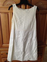 Beautiful Women&#39;s Cream Sleeveless Dress with Lace Size 10 by Merona - £35.45 GBP
