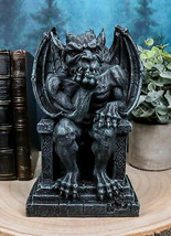 Stoic Gothic Notre Dame Thinker Gargoyle Sitting On The Throne Statue Le Penseur - £21.34 GBP