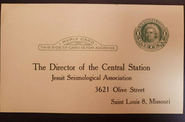 Vintage Postcard Cover to St Louis MO Jesuit Seismological Association N... - $19.99