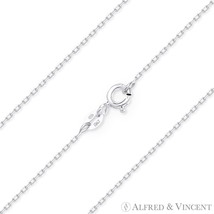 1mm D-Cut Anchor Cable Link .925 Italy Sterling Silver &amp; Rhodium Chain N... - $13.06+