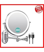 Double-Sided 8&quot; Chrome Makeup Mirror with 3 Color LED Lights &amp; 360° Arm - $1,119.50 MXN