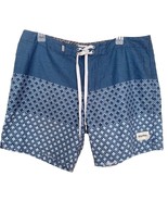 Rhythm Blue Heritage Split Quatrefoil Print Swim Trunk Size 36 - $37.40