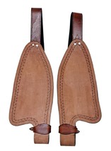 Western Horse Saddle Replacement Leather Fenders Brown Color Pair Set Weave Tool - £120.55 GBP