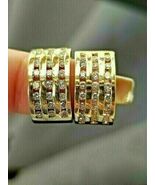 Orecchini a cerchio a 3 file di zirconi cubici rotondi da 2 ct, argento ... - $111.26