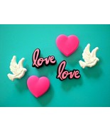 6 Love Dove Heart Shoe Charms Fun Accessories Compatible w/ Croc - $12.86