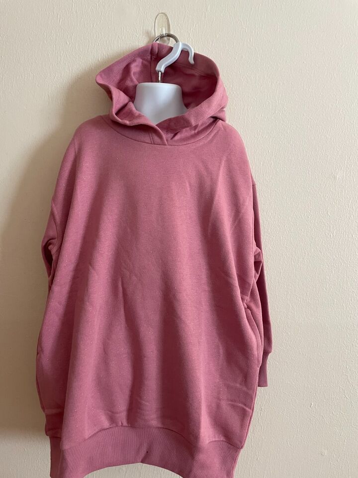 Primary image for GIRL'S GAP DRESS HOODIE LONG SLEEVE, PINK WITH GLITTER ALLOVER SIZE S /6/7/ NWT
