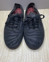 Vans Black Gray Leather Zebra Print Sneaker Shoes Size W 9.5 M 8 - £18.47 GBP
