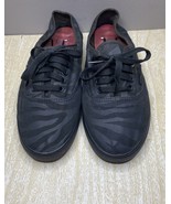 Vans Black Gray Leather Zebra Print Sneaker Shoes Size W 9.5 M 8 - £18.28 GBP