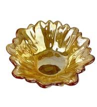 VTG Indiana Carnival Glass Amber Sunflower Bowl 7&quot; - £17.66 GBP