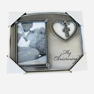 Fetco Christening Pewter Picture Frame Religious - $17.70