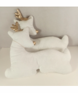 2021 Bullseye Holiday Christmas White Reindeer Decorative Pillow Lot Of 2 - $274.75 MXN