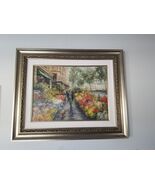 Katya Held "Flower market along the Seine" original Oil painting Framed - $1,267.20