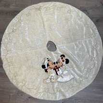 Disney Parks Vintage Mickey Minnie Mouse Victorian Christmas Holiday Tree Skirt - $215.59