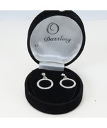 So Dazzling Pierced Earrings 18mm Round Hoop Faux  Diamond - $12.73