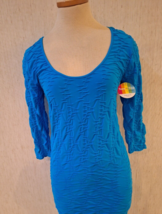 NWT Tees by Tina Dress One Size Fits Most (S-M) Stretchy Crinkle 3/4 Sle... - $24.74