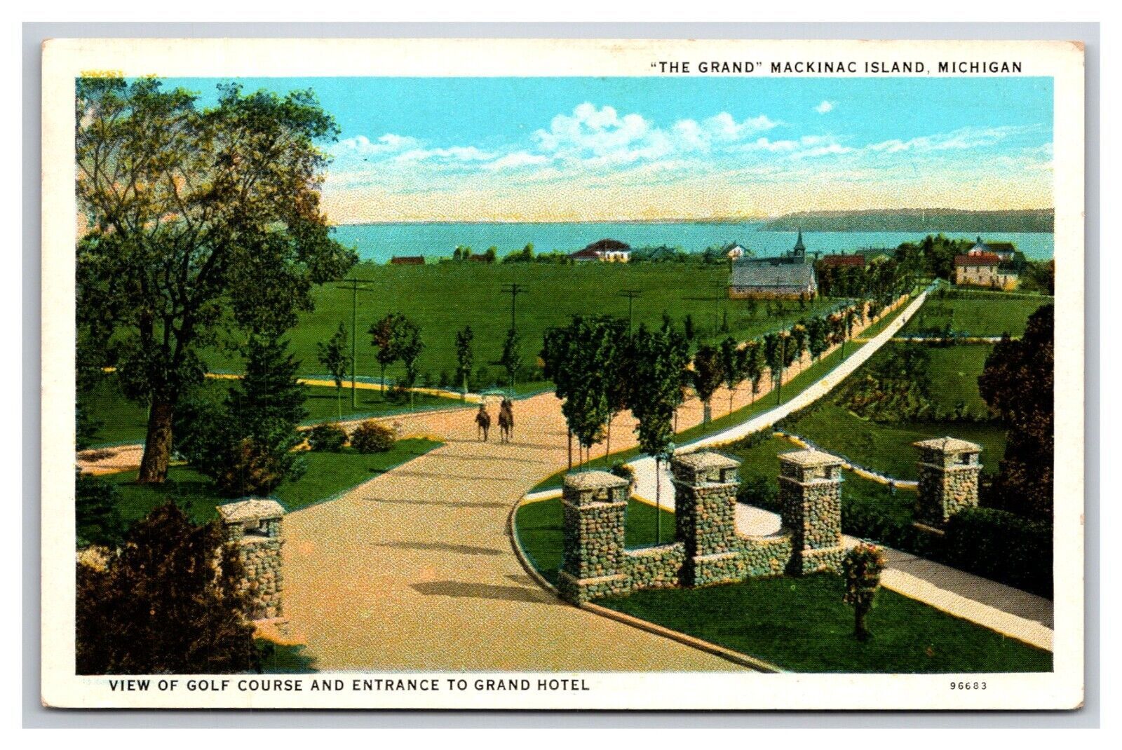 Primary image for Grand Hotel Entrance and Golf Course Mackinac Island MI UNP WB Postcard W22