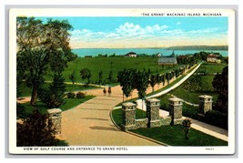 Grand Hotel Entrance and Golf Course Mackinac Island MI UNP WB Postcard W22 - $3.91