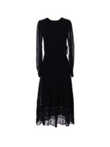 NWT Reformation Valerie in Black Long Sleeve Lace Trim Hem Midi Dress 4 $278 - £149.91 GBP