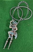 Vtg Florenta of California Native American Silver Tone Faux Turquoise Bo... - £77.43 GBP