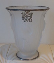 Antique Indiana Glass Sterling Overlay Vase Third Panel Sheriff&#39;s Jury N... - $127.71